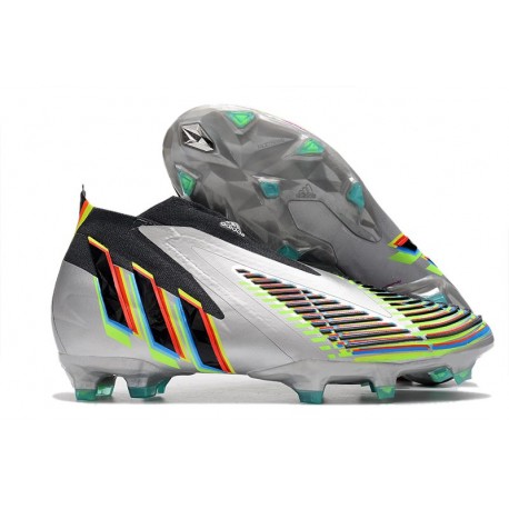 Adidas Predator Edge+ FG Scarpa Argento Nero Giallo