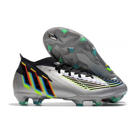 Scarpe Adidas Predator Edge.1 FG Argento Metallico Nero Core Giallo Solare