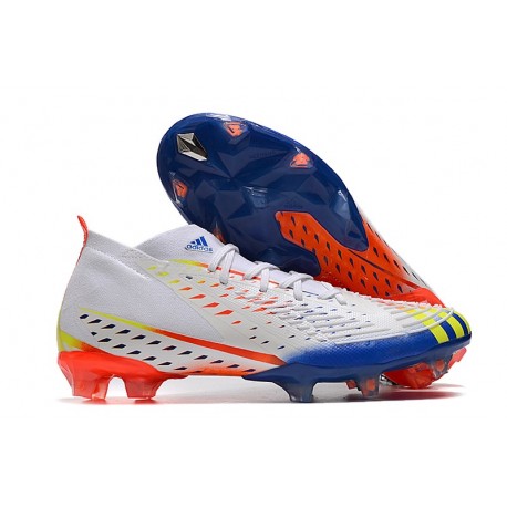 Scarpe Adidas Predator Edge.1 FG Bianco Giallo Solare Blu Power