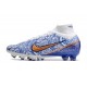Scarpe Nike Zoom Mercurial Superfly 9 Elite AG Bianco Blu Oro