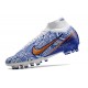 Scarpe Nike Zoom Mercurial Superfly 9 Elite AG Bianco Blu Oro