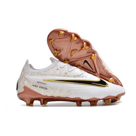 Scarpe Nike Phantom GX II Elite FG Bianco Oro Nero