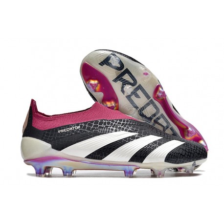 Scarpe da Calcio adidas Predator Elite Laceless FG Nero Bianco Viola