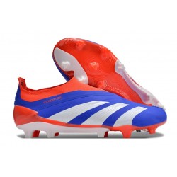 Scarpe da Calcio adidas Predator Elite Laceless FG Blu Bianco Rosso