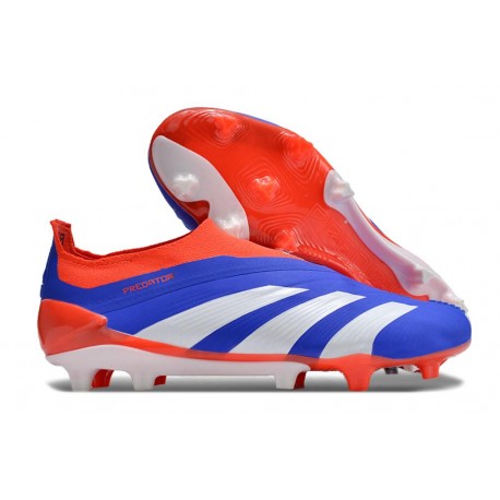 Scarpe da Calcio adidas Predator Elite Laceless FG Blu Bianco Rosso