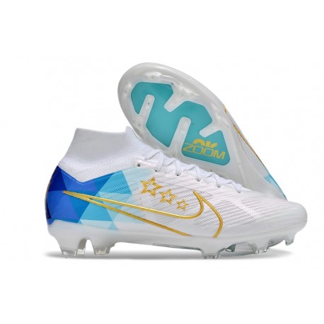 Nike Zoom Mercurial Superfly IX Elite FG Bianco Oro Nero