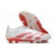 Scarpe da Calcio adidas Predator Elite Laceless FG Bianco Rosso