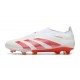 Scarpe da Calcio adidas Predator Elite Laceless FG Bianco Rosso