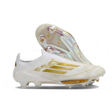 Scarpe da Calcio Adidas F50+ LL FG Ftwr Bianco Oro Met Ftwr Bianco