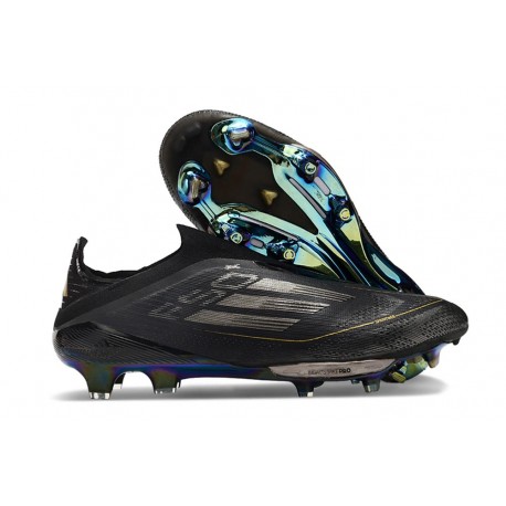 Scarpe da Calcio Adidas F50+ LL FG Nero Core Ferro Metallizzato Oro Met