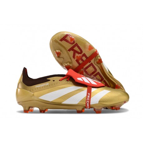 adidas Predator Elite Foldover Tongue FG Oro Met Bianco Rosso