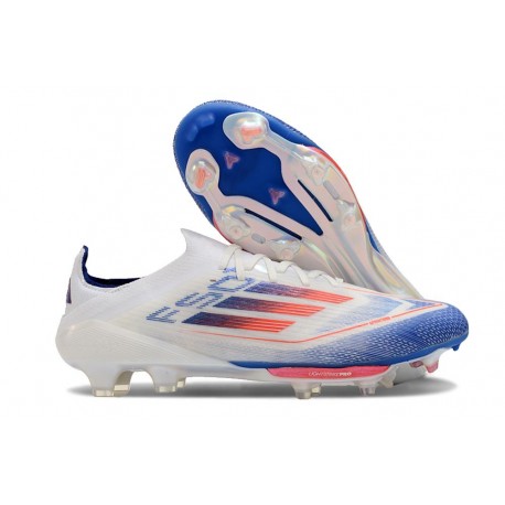 Adidas Scarpa F50+ Elite FG Bianco Blu Lucido Rosso Solare