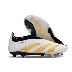 Scarpe da Calcio adidas Predator Elite Laceless FG Bianco Oro