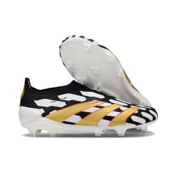 Scarpe da Calcio adidas Predator Elite Laceless FG Nero Bianco Oro