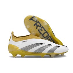 Scarpe da Calcio adidas Predator Elite Laceless FG Bianco Oro Nero