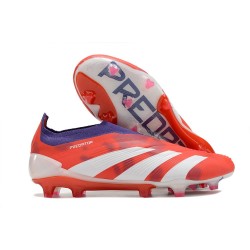 Scarpe da Calcio adidas Predator Elite Laceless FG Rosso Bianco