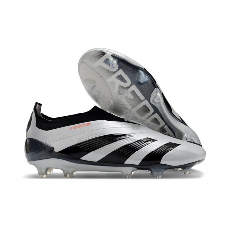 Scarpe da Calcio adidas Predator Elite Laceless FG Argento Nero