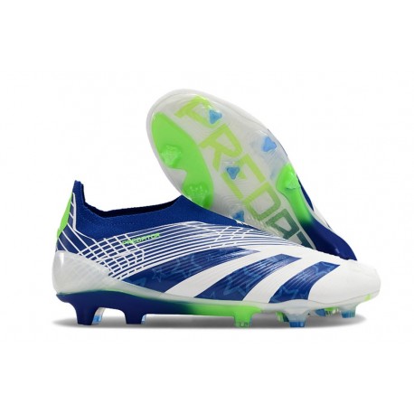 Scarpe da Calcio adidas Predator Elite Laceless FG Blu Bianco Verde