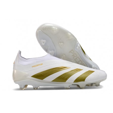 Scarpe da Calcio adidas Predator Elite Laceless FG Bianco Oro