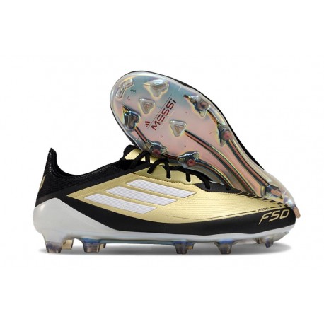 adidas F50 Elite FG Scarpe da Calcio Oro Met Nero Bianco