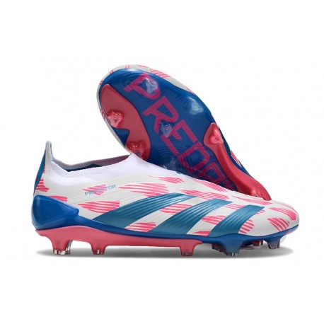 adidas Predator Elite Laceless FG Ftwr Bianco Solar Blu Solar Rosa
