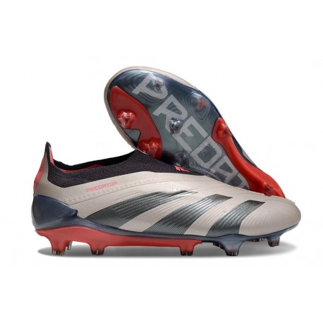 adidas Predator Elite Laceless FG Platin Met Nero Aurora Carbone