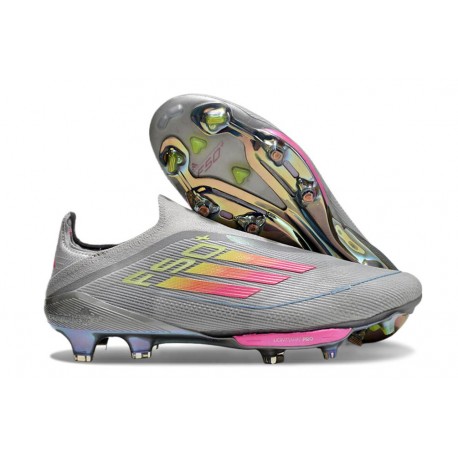 Scarpe da Calcio Adidas F50+ LL FG Grigio Rosa Giallo