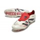 Adidas Predator 25 Elite Foldover Tongue FG Bianco Off Nero Core Rubino Puro