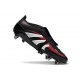 Adidas Predator 25 Elite Foldover Tongue FG Nero Grigio 4 Rosso Lucido