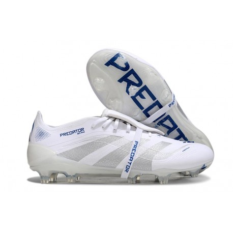 Adidas Predator 25 Elite Foldover Tongue FG Bianco Argento Metallico Royal Acceso