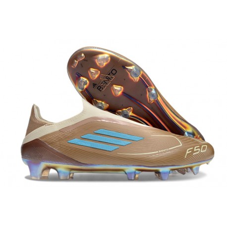 adidas F50 Elite LL FG X Bad Bunny Cardboard Crema Bianco Bright Ciano