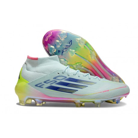 adidas F50 Elite Mid FG Almost Blu Semi Blu Lucido Semi Giallo Solare