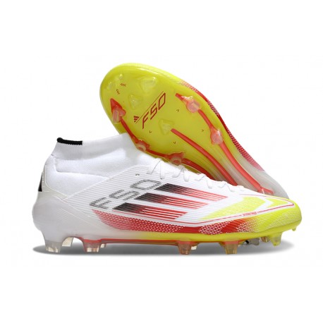 Scarpe da Calcio adidas F50 Elite Mid FG Bianco Rosso Giallo