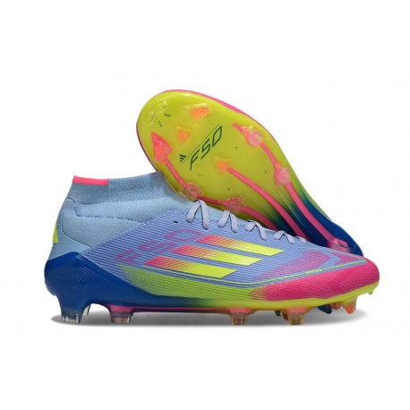 Scarpe da Calcio adidas F50 Elite Mid FG Blu Fusion Limone Lucido Rosa Lucido