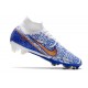 Scarpe Nike Zoom Mercurial Superfly IX Elite FG Bianco Blu Oro