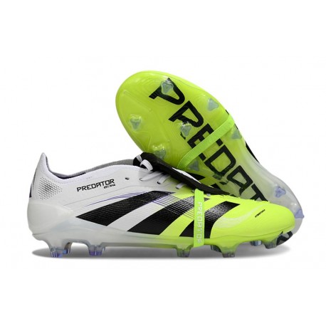 Adidas Predator 25 Elite Foldover Tongue FG Bianco Nero Limone Lucido