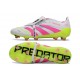 Adidas Predator 25 Elite Foldover Tongue FG Bianco Rosa Lucido Limone Lucido