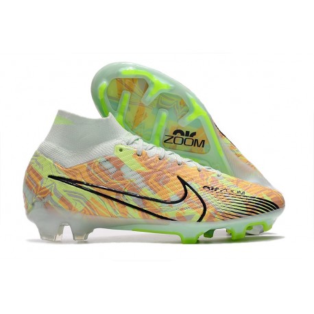 Scarpe Nike Zoom Mercurial Superfly IX Elite FG Verde Orzo Blu Nerastro Arancione Total