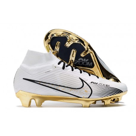 Scarpe Nike Zoom Mercurial Superfly IX Elite FG Bianco Oro