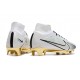 Scarpe Nike Zoom Mercurial Superfly IX Elite FG Bianco Oro