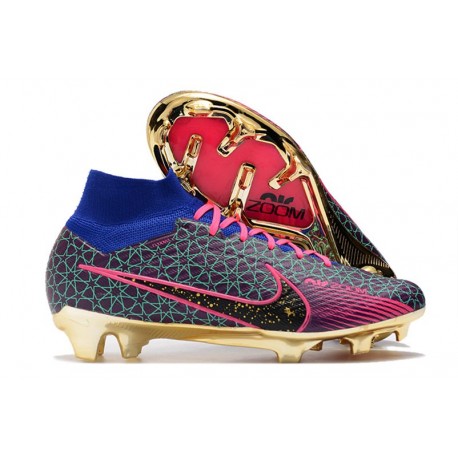 Scarpe Nike Zoom Mercurial Superfly IX Elite FG Blu Rosso Oro