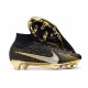 Scarpe Nike Zoom Mercurial Superfly IX Elite FG Nero Oro Argento